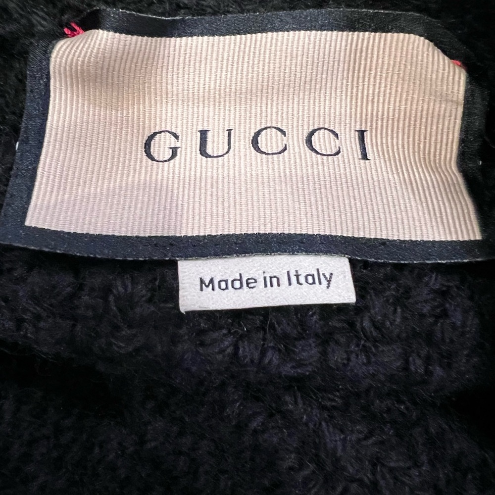 S MFSP$1900 GUCCI Unisex Chunky Cable Knit REMOVABLE SLEEVES Wool SWEATER - Picture 2 of 12